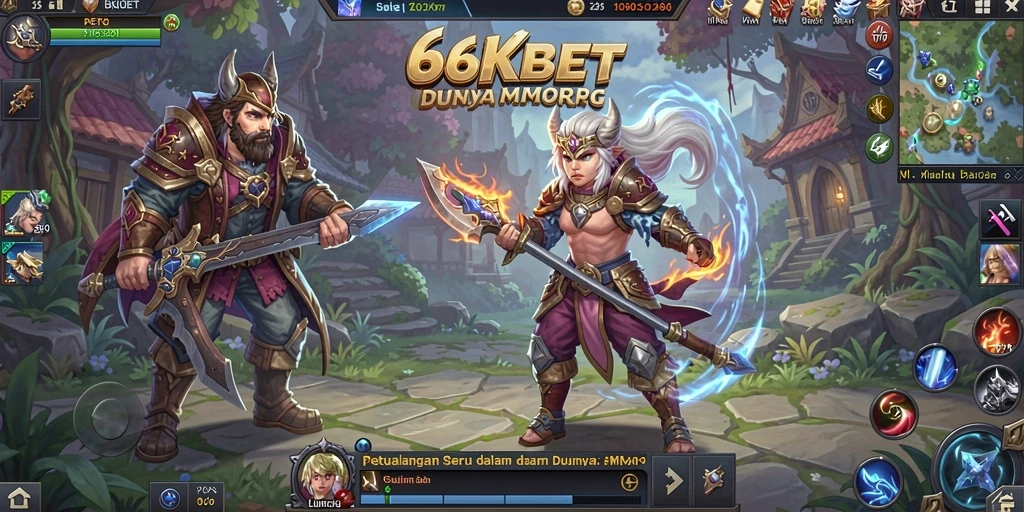 Screenshot gameplay 66KBET yang menampilkan aksi seru dalam MMORPG.