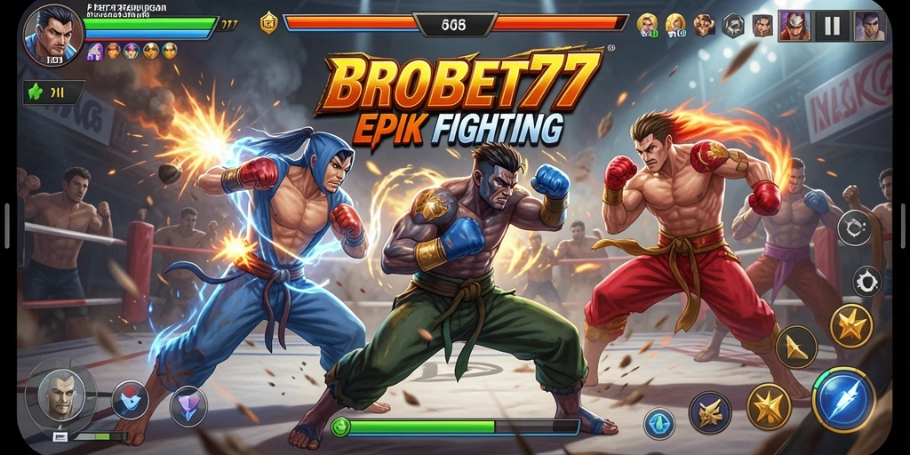Tampilan aksi seru dalam gameplay Fighting BROBET77.