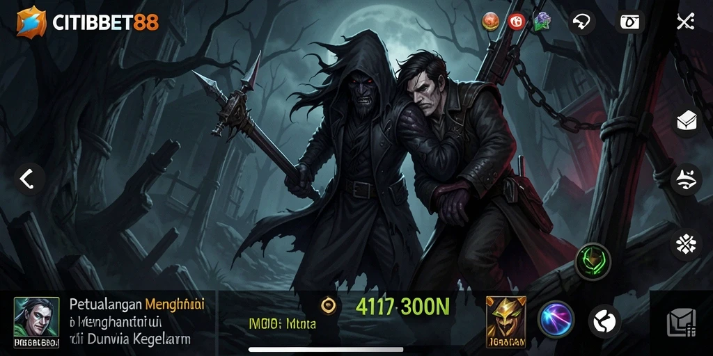 Screenshot gameplay CITIBET88 yang menampilkan suasana Horror yang mencekam.