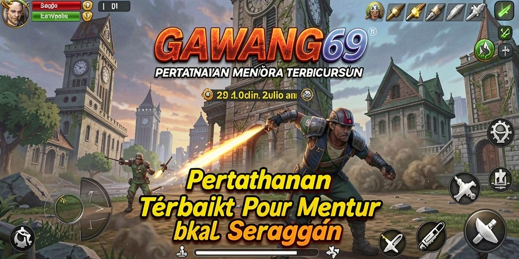 Tampilan gameplay <strong>GAWANG69</strong> yang mendebarkan di tengah pertarungan menara.