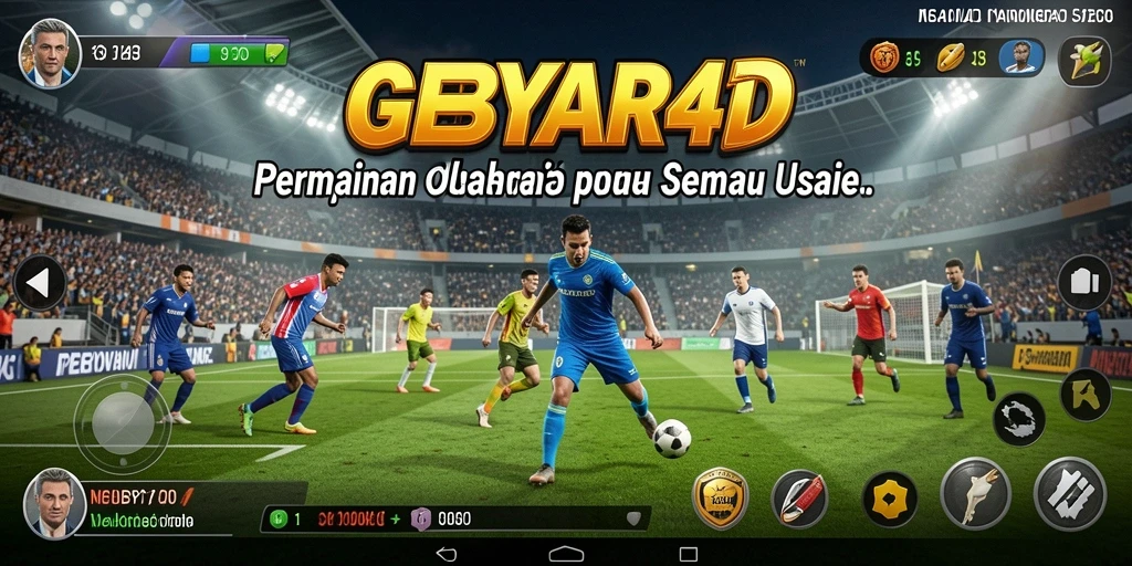 Tampilan gameplay menarik dari GEBYAR4D dalam aksi olahraga.