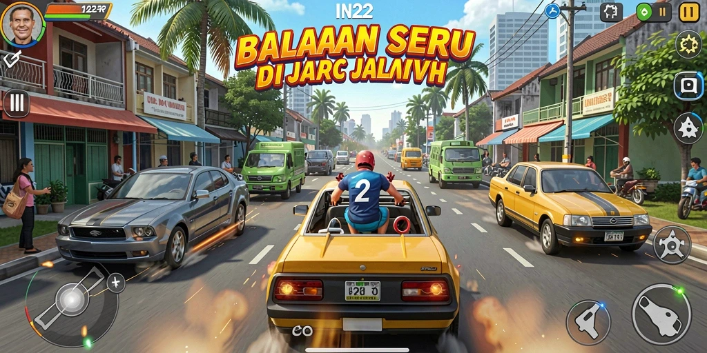 Gameplay Racing yang intens dan menegangkan di IN22.