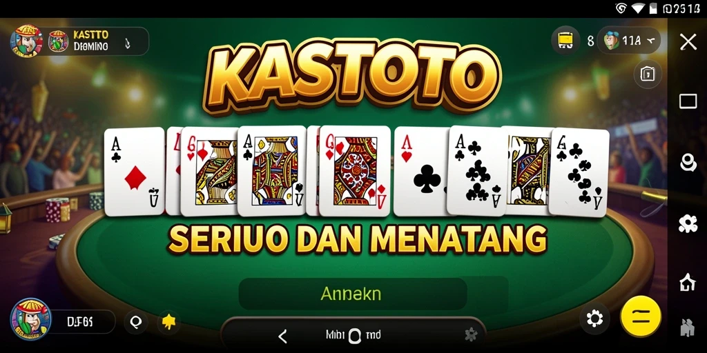 Tampilan gameplay KASTOTO yang menarik dan penuh warna.
