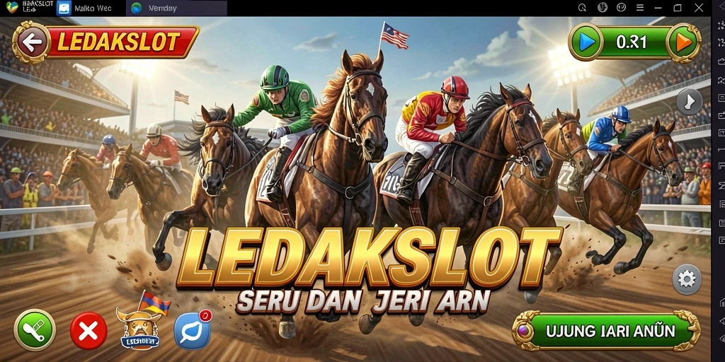 Tampilan aksi balap seru dalam LEDAKSLOT yang menarik.