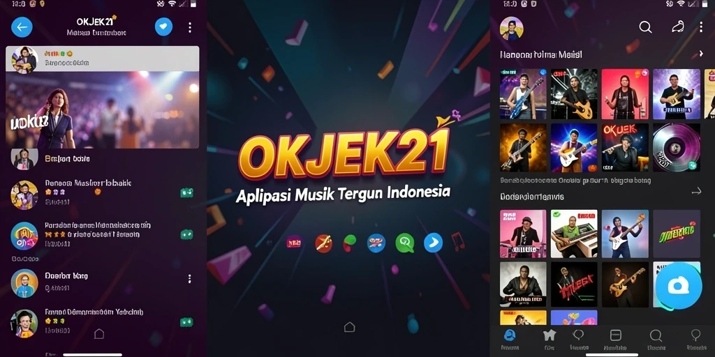 Tampilan gameplay interaktif OKJEK21 yang menampilkan pengguna menikmati musik.