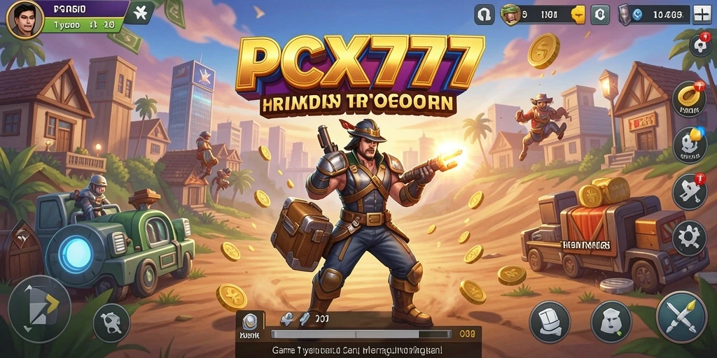 Tampilan gameplay seru di PCX777 yang menunjukkan pengelolaan bisnis.