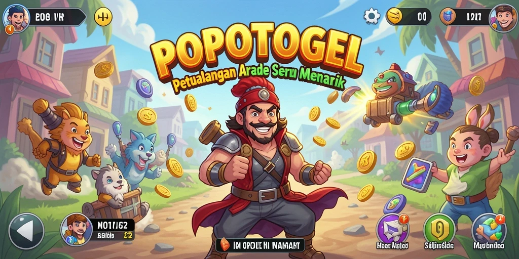 Tampilan menarik dari gameplay arcade POPOTOGEL yang seru.