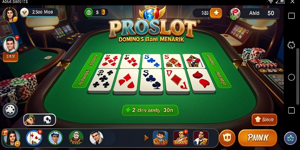 Tampilan gameplay seru di PROSLOT dengan berbagai mode domino.