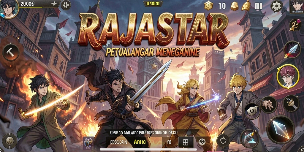 Tampilan menarik dari gameplay RAJASTAR yang penuh warna.