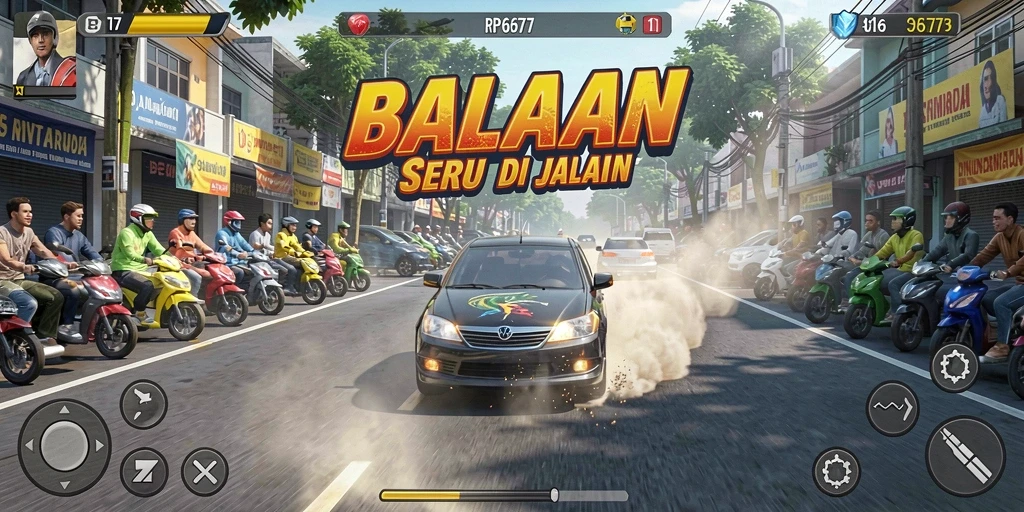 Gameplay menegangkan di <strong>RP6677</strong> dengan mobil balap dan trek yang menantang.