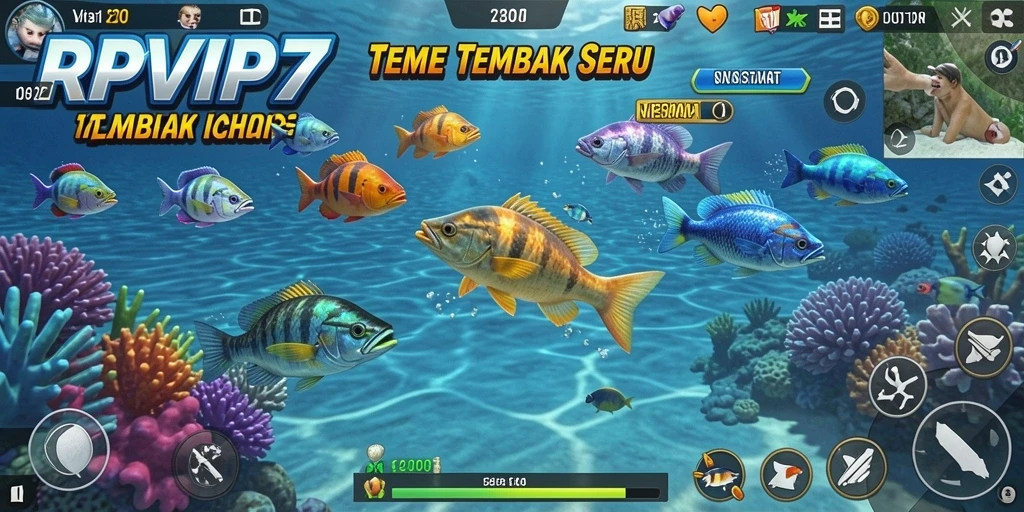 Tampilan gameplay RPVIP7 yang menegangkan saat menembak ikan.
