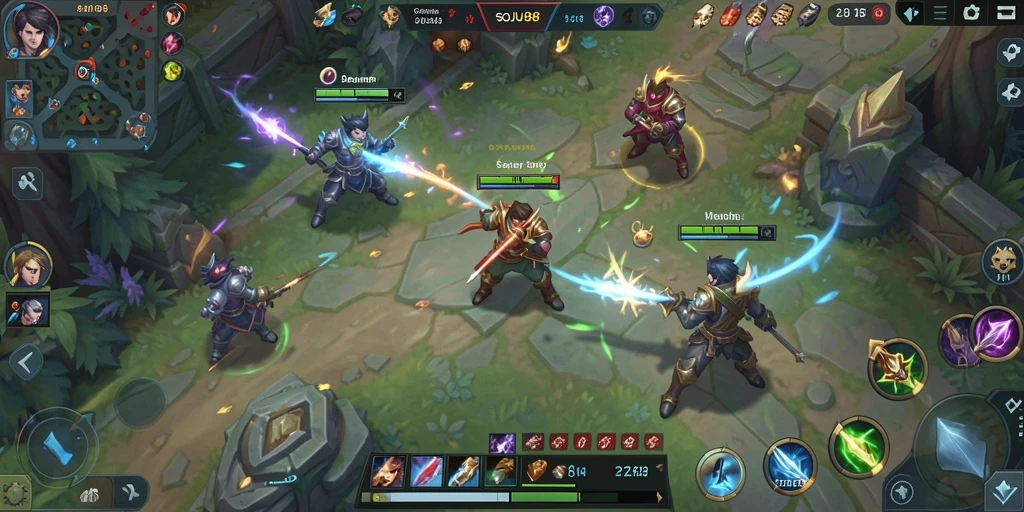 Tampilan gameplay seru dari SOJU88 dalam pertarungan tim.