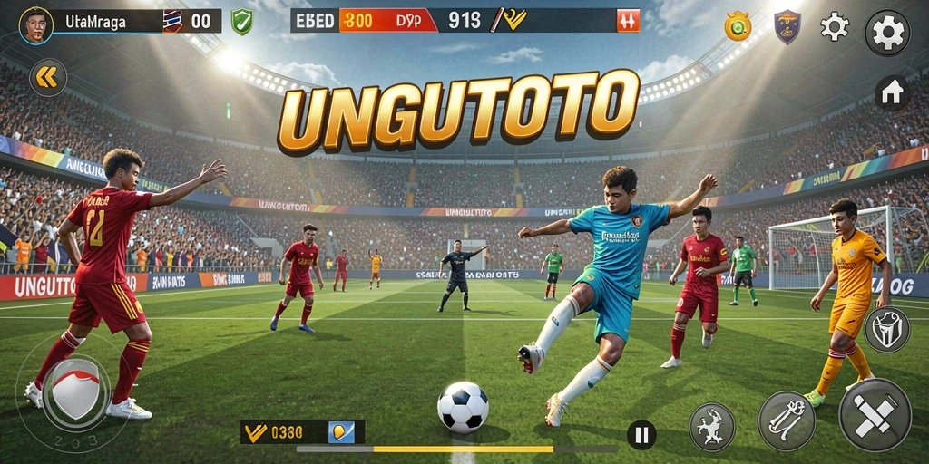 Screenshot UNGUTOTO yang menampilkan aksi seru dalam pertandingan olahraga.