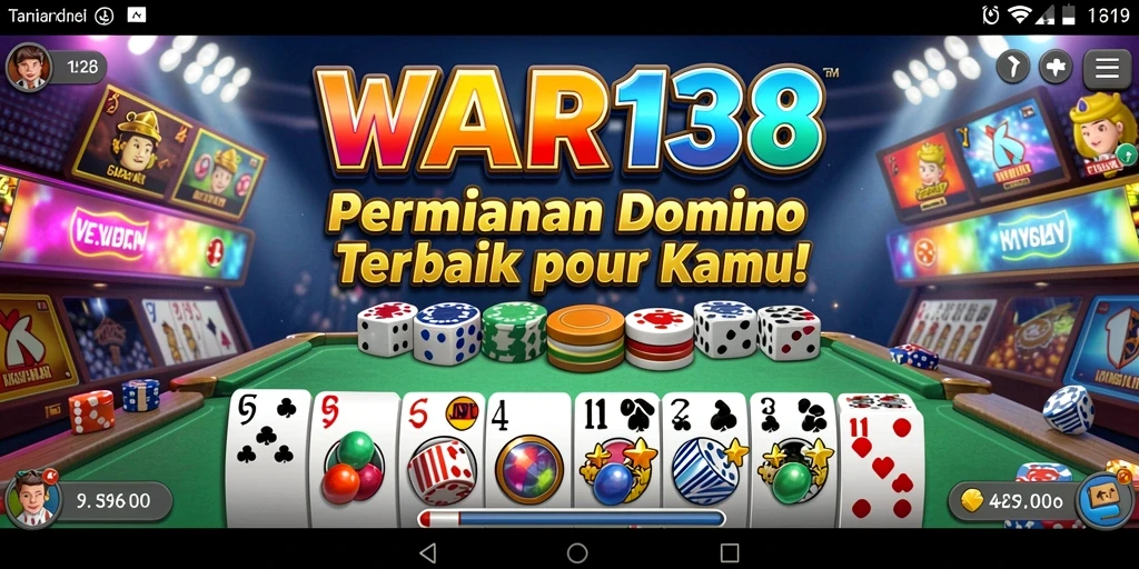 Tampilan gameplay menarik dari permainan domino WAR138.