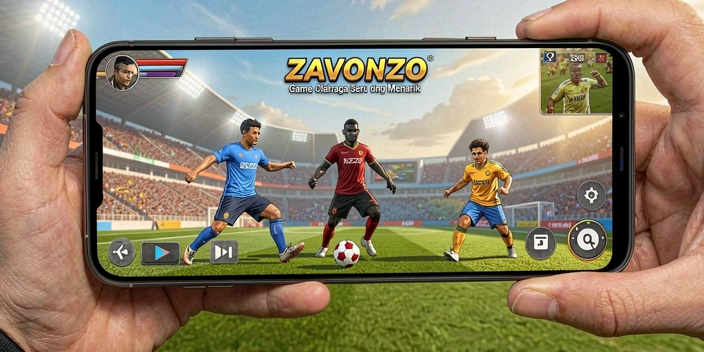 Screenshot ZAVONZO menampilkan aksi olahraga yang mendebarkan.