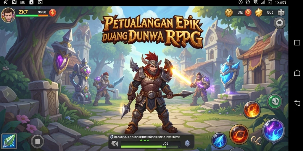 Tampilan gameplay epik ZK7 yang memukau dan menantang dalam petualangan RPG.