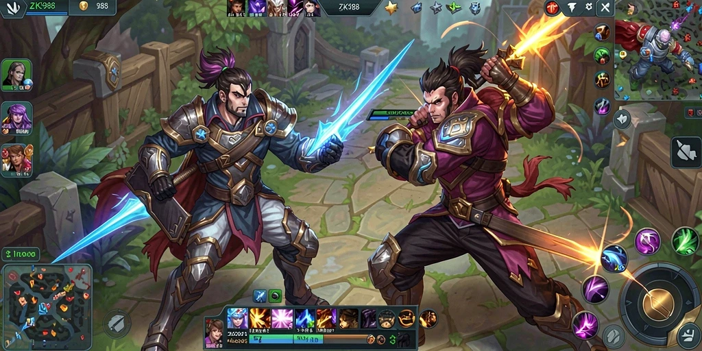 Tampak dinamis dan seru, gameplay ZK988 dalam pertarungan MOBA.