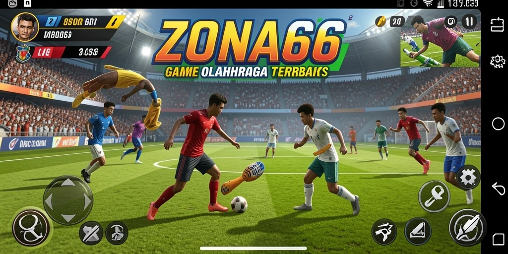 Screenshot gameplay ZONA66 dengan aksi olahraga seru.